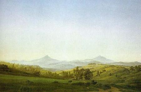 Caspar David Friedrich Bohemian Landscape with the Milesovka oil painting picture